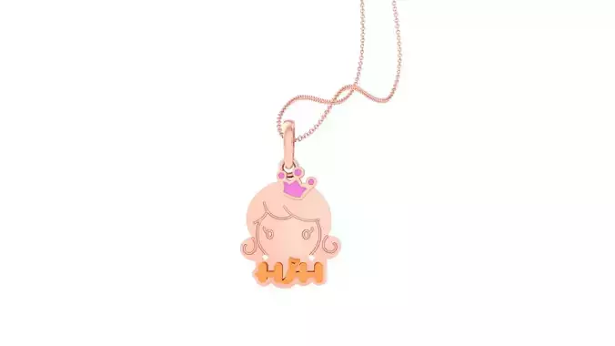 Baby Crown Light Weight Kids Pendant Necklace Charms 3dm stl obj 3D print model