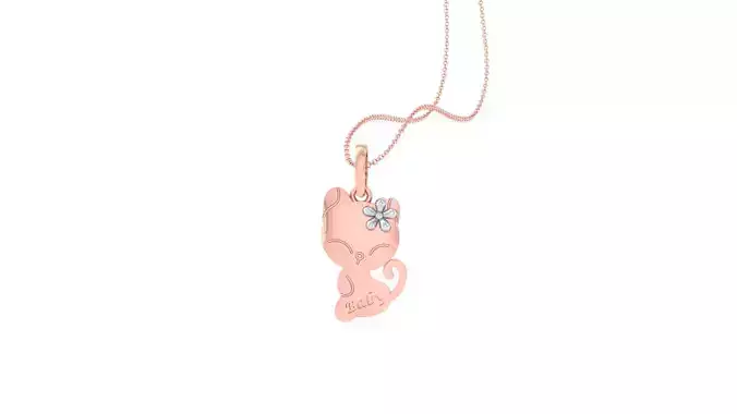 Cute Baby Cat with Bow Tie Light Weight Kids Pendant Necklace