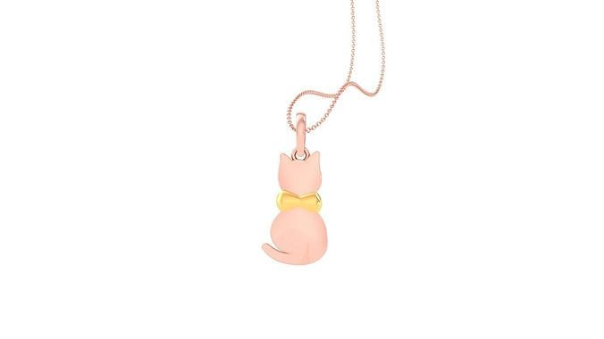 Cat with Bow Tie Light Weight Kids Pendant Necklace Charms 3dm 3D print model
