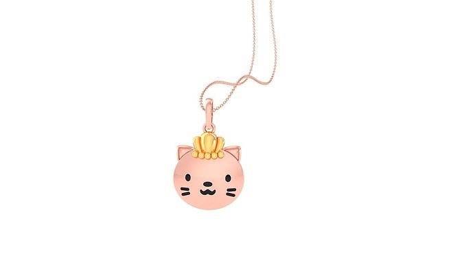 Baby Cat Light Weight Kids Pendant Necklace Charms 3dm stl obj 3D print model