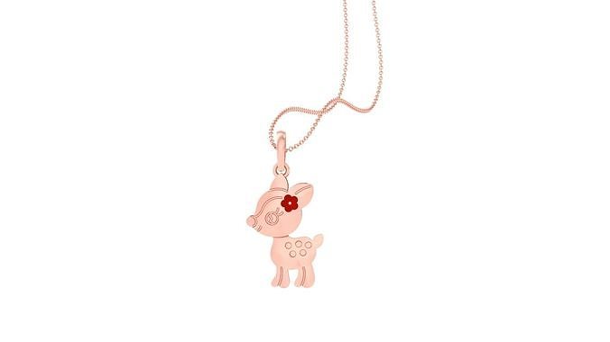 Baby Dear Light Weight Kids Pendant Necklace Charms 3dm stl obj 3D print model
