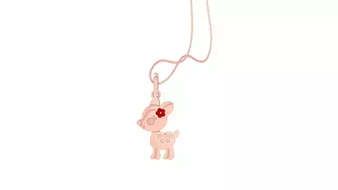 Baby Dear Light Weight Kids Pendant Necklace Charms 3dm stl obj 3D print model