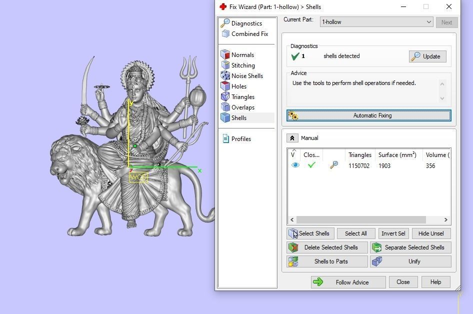 DURGA MATA PENDANT STL 3D model_2
