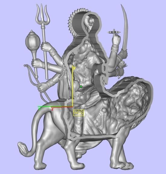 DURGA MATA PENDANT STL 3D model_1