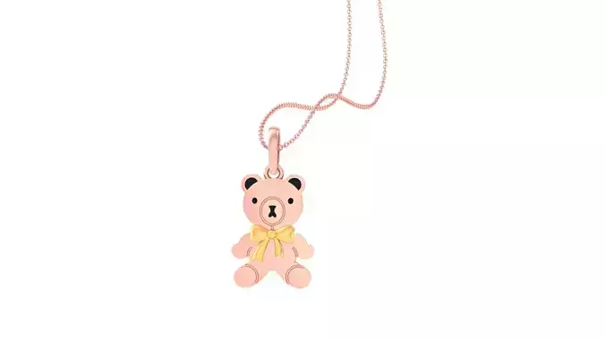 Panda With Bow Tie Light Weight Kids Pendant Necklace Charms 3dm