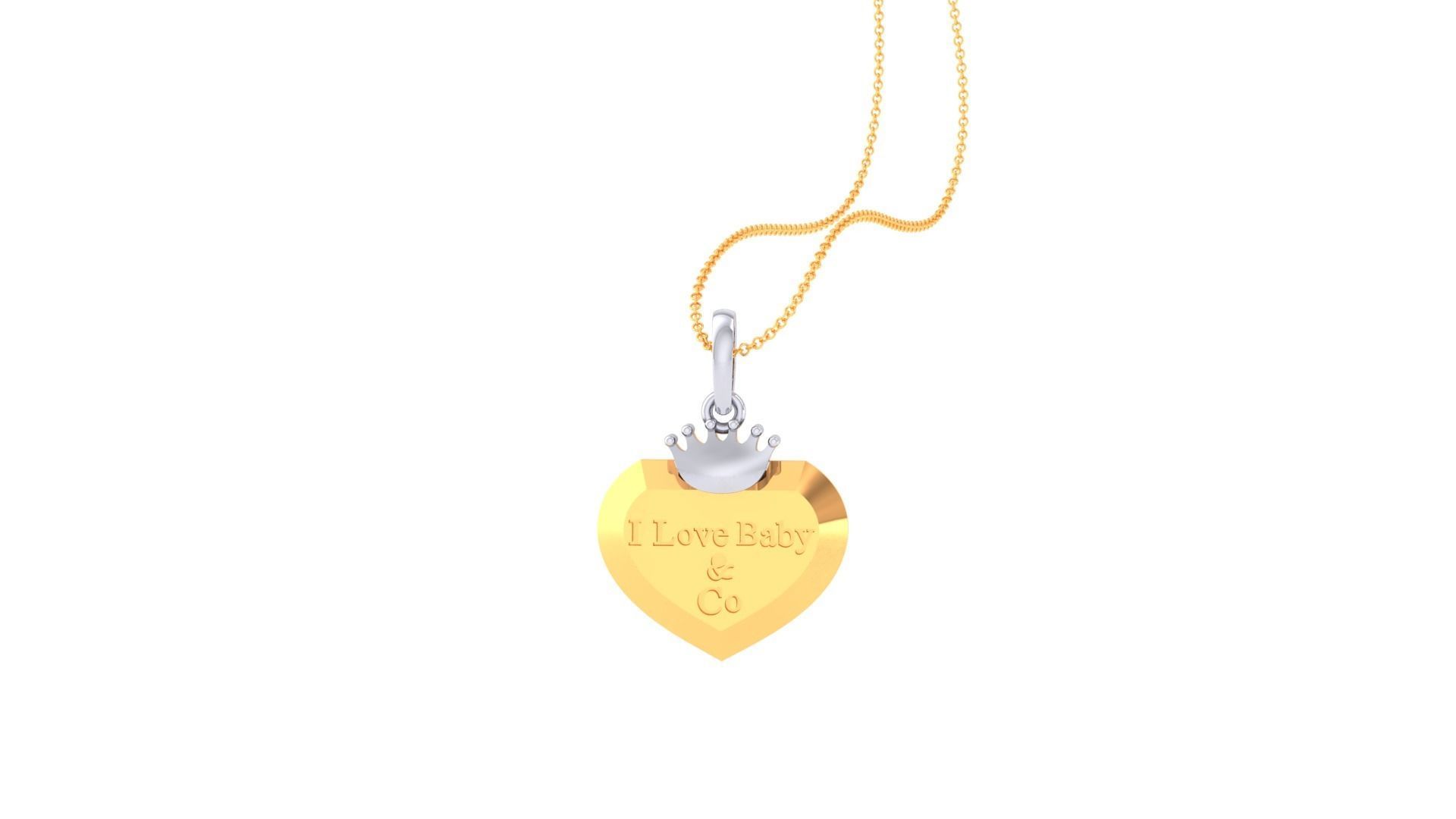 I Love Baby Heart Light Weight Kids Pendant Necklace Charms 3dm 3D print model_5