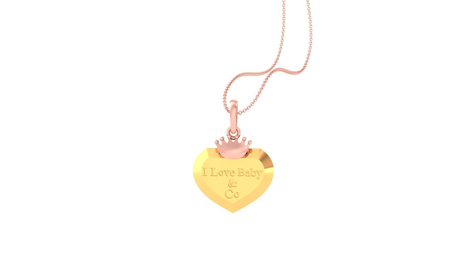 I Love Baby Heart Light Weight Kids Pendant Necklace Charms 3dm 3D print model_1