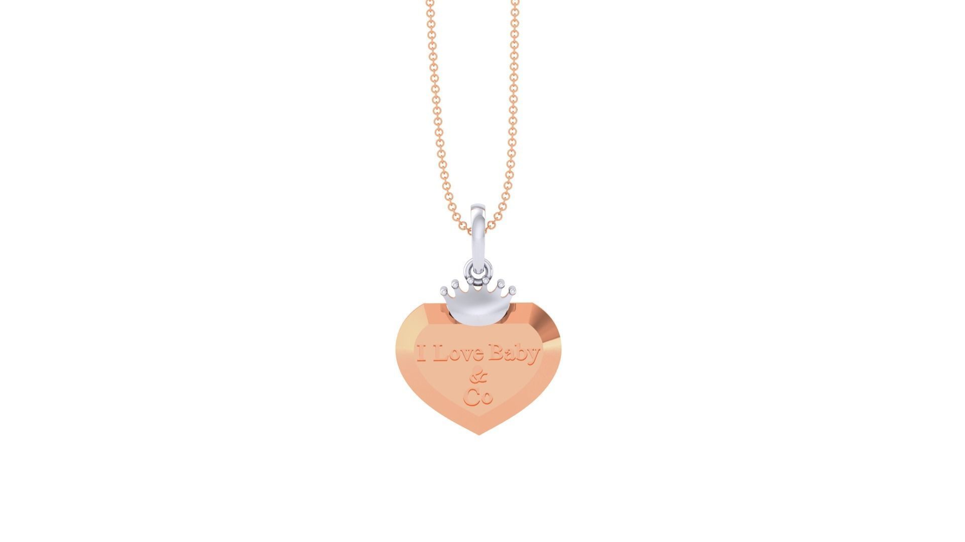 I Love Baby Heart Light Weight Kids Pendant Necklace Charms 3dm 3D print model_9