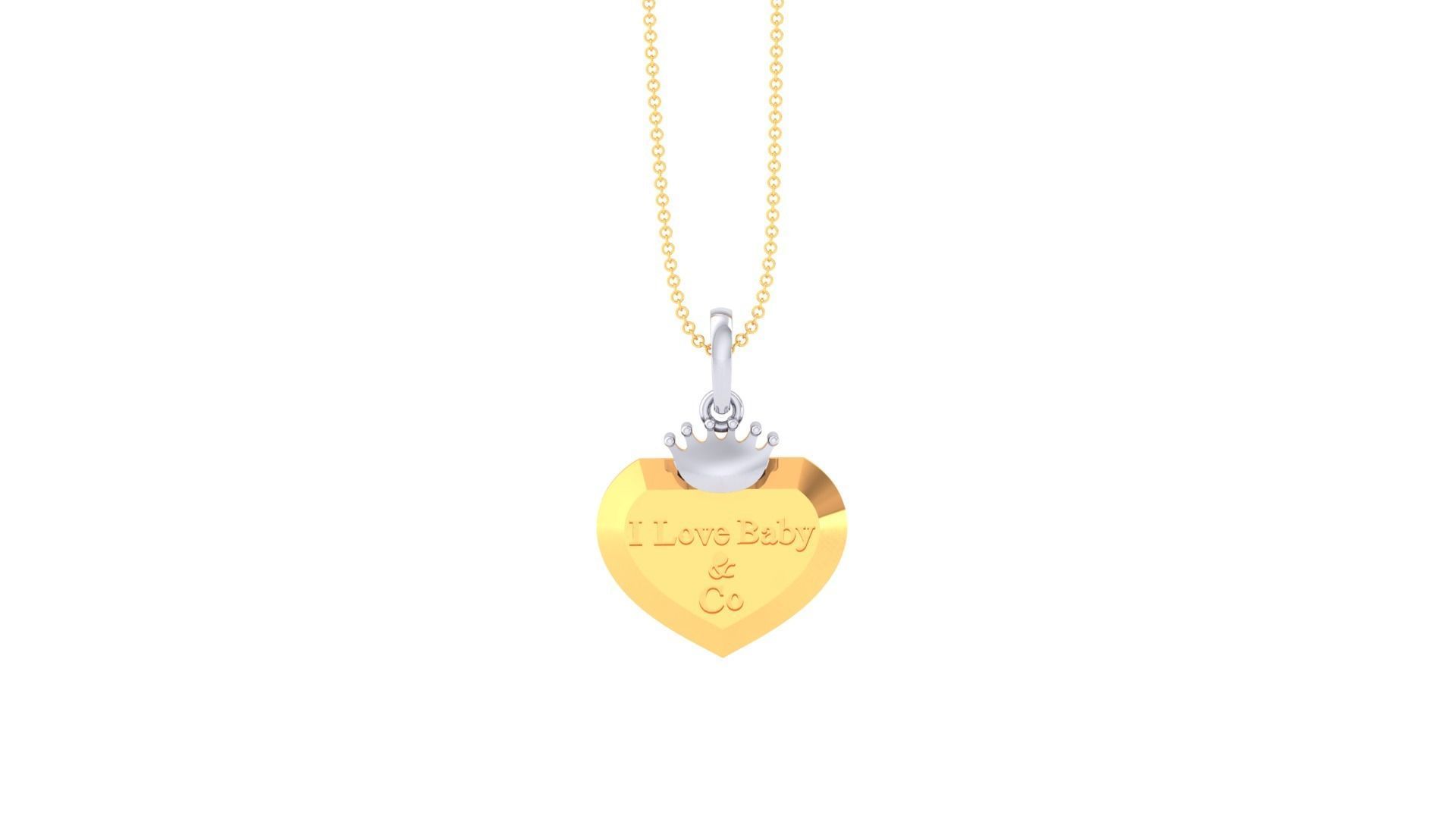 I Love Baby Heart Light Weight Kids Pendant Necklace Charms 3dm 3D print model_8