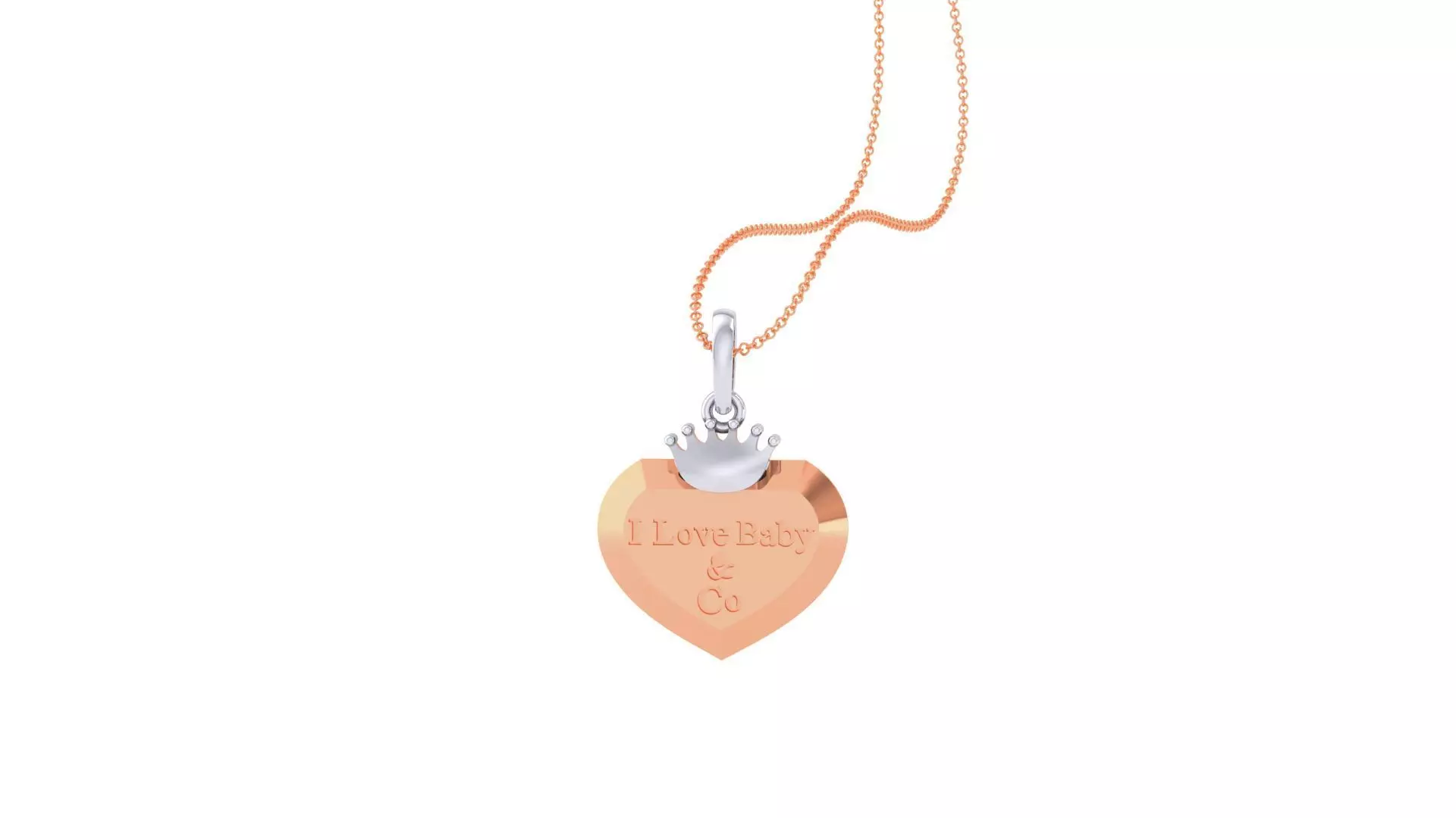 I Love Baby Heart Light Weight Kids Pendant Necklace Charms 3dm 3D print model_0