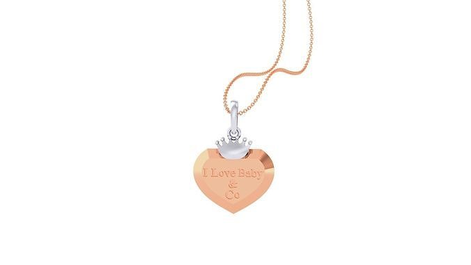 I Love Baby Heart Light Weight Kids Pendant Necklace Charms 3dm 3D print model