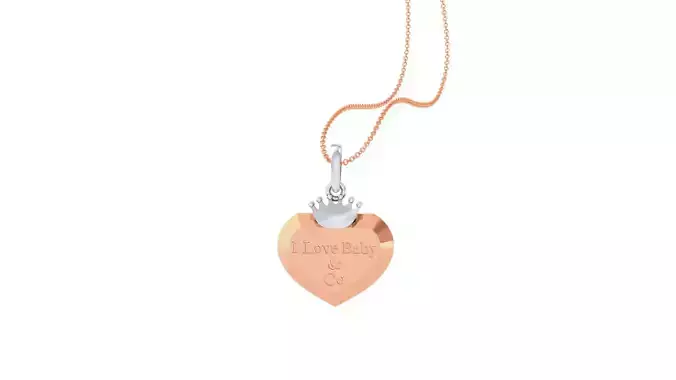 I Love Baby Heart Light Weight Kids Pendant Necklace Charms 3dm 3D print model