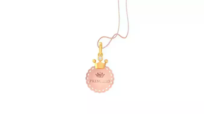 Princess Crown Light Weight Kids Pendant Necklace Charms 3dm stl 3D print model