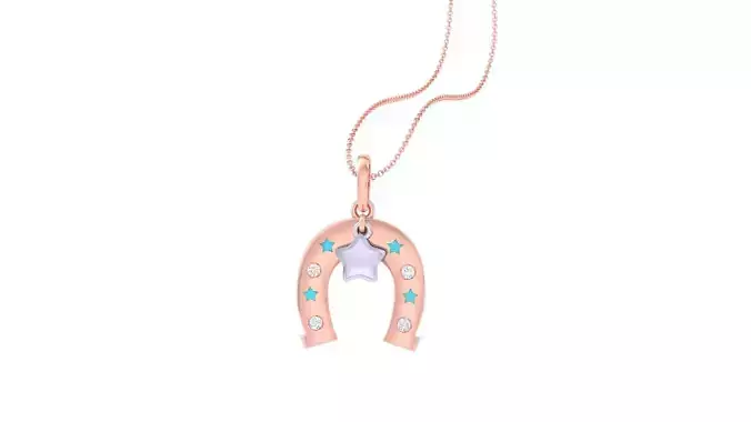 Puppy  Bone Star Diamond Light Weight Kids Pendant Necklace 3D print model