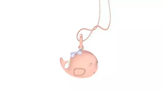 Baby Fish with Bow Tie Light Weight Kids Pendant Necklace Charms 3D print model