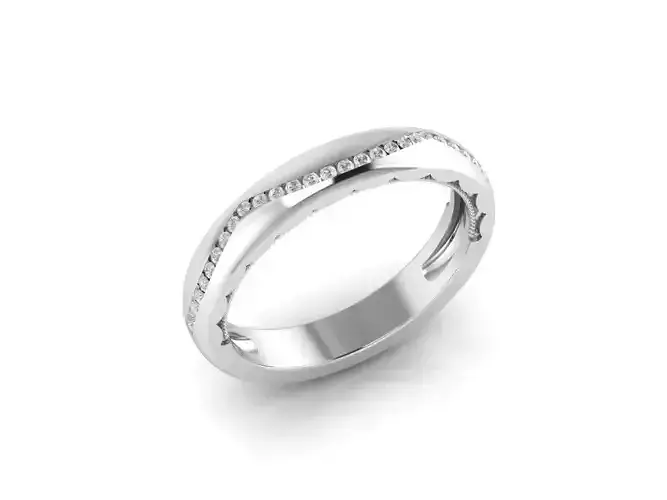Petite Micropaved And Classic Wedding Ring