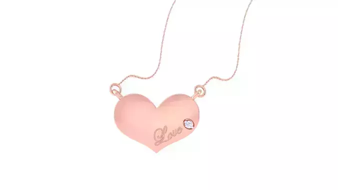 Heart Love Valentine Diamond Light Weight Kids Pendant 3D print model