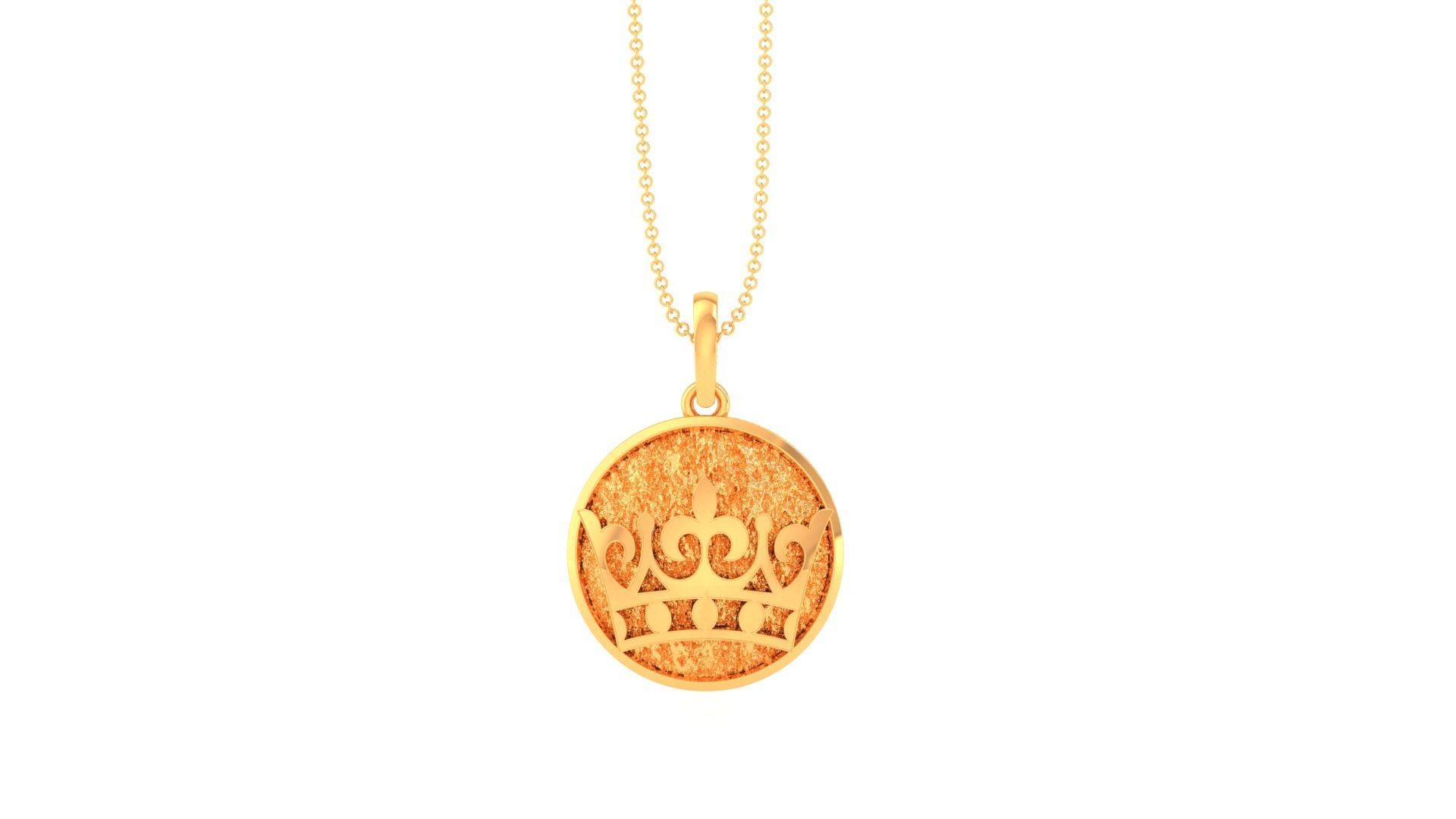 Crown Light Weight Kids Pendant Necklace Charms 3dm stl obj gltf 3D print model_7