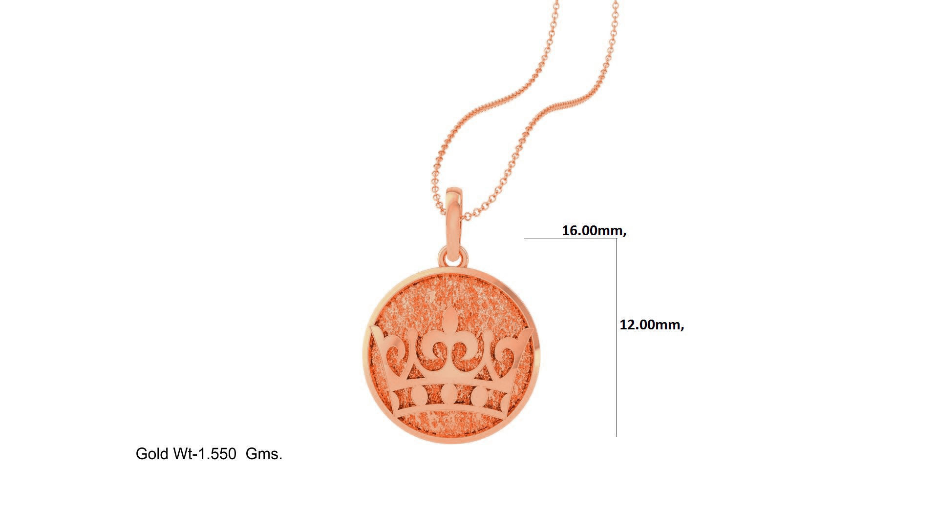 Crown Light Weight Kids Pendant Necklace Charms 3dm stl obj gltf 3D print model_4