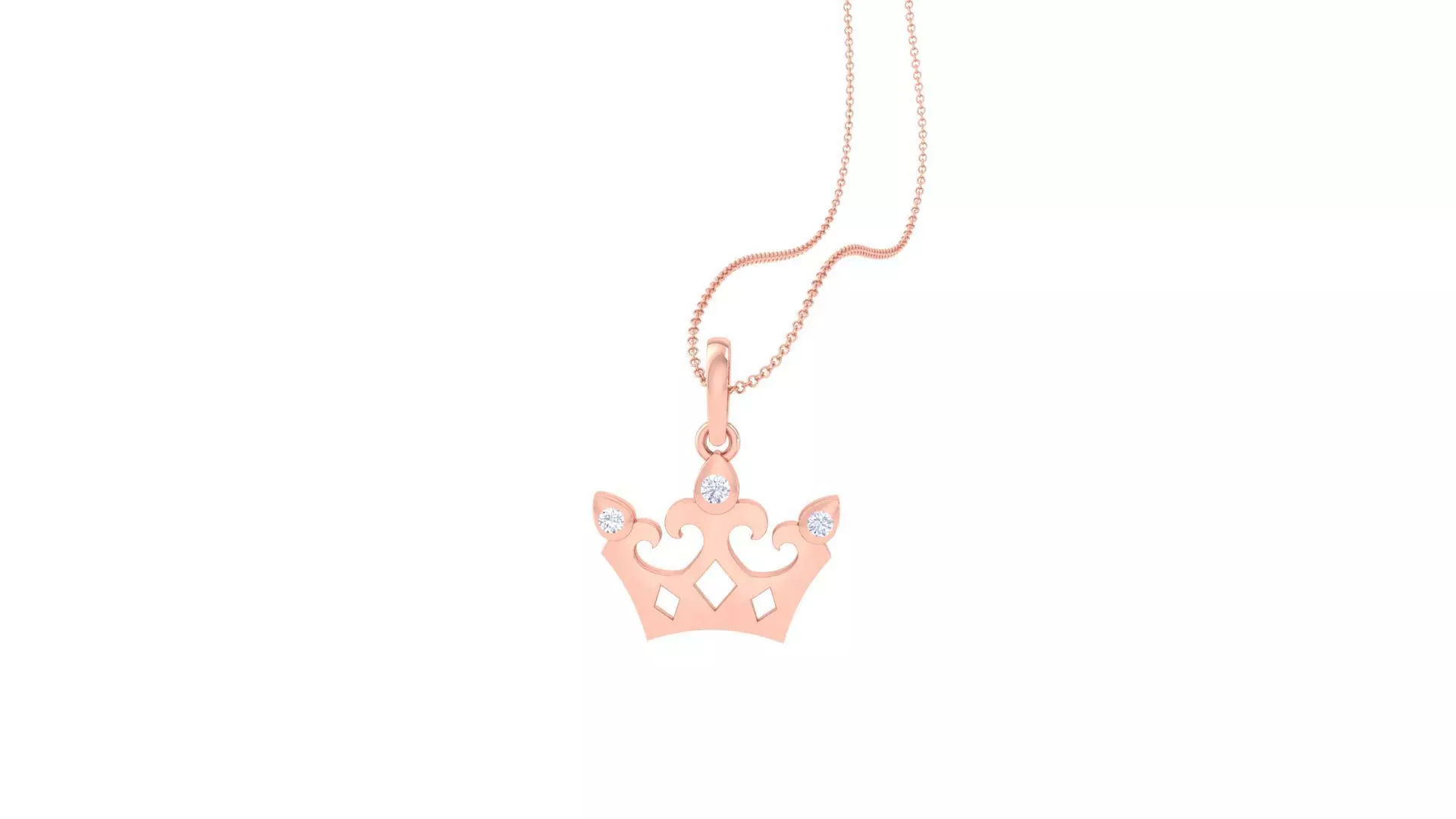 Crown Light Weight Kids Pendant Necklace Charms 3dm stl obj gltf 3D print model