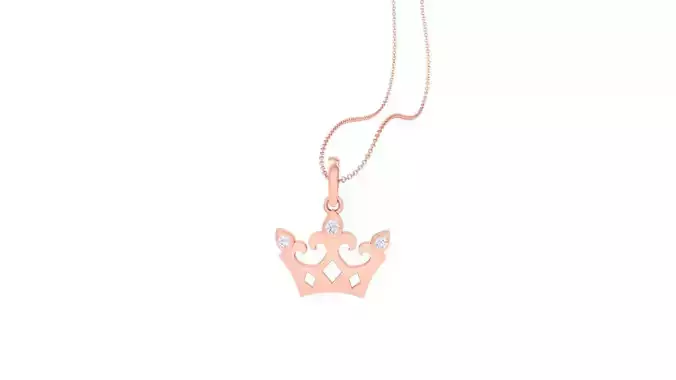 Crown Light Weight Kids Pendant Necklace Charms 3dm stl obj gltf 3D print model