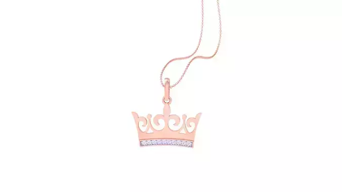 Diamond Crown Light Weight Kids Pendant Necklace Charms 3D print model