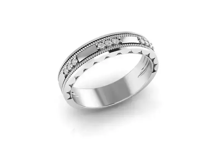 Pave Set Round Edge Diamond Eternity ring