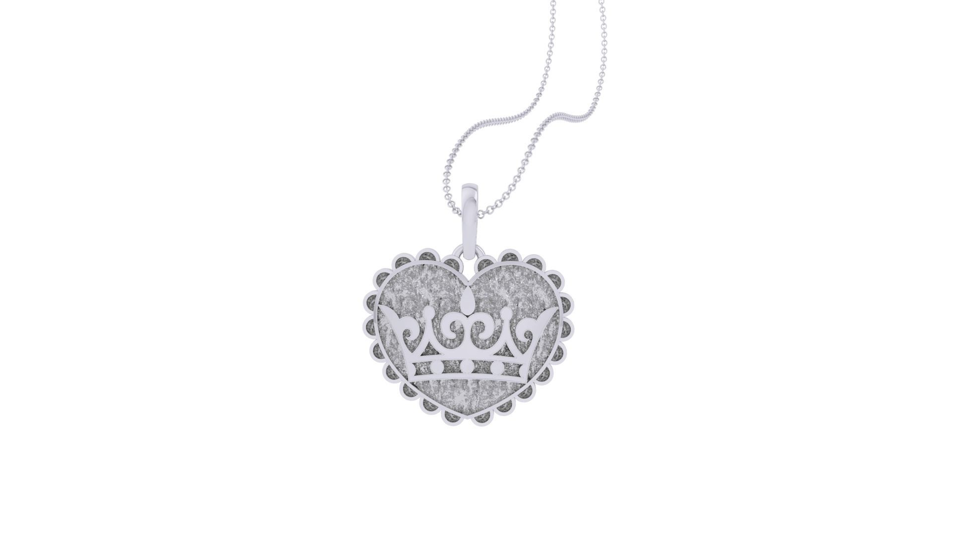 Crown Heart Love Light Weight Kids Pendant Necklace Charms 3dm 3D print model_5