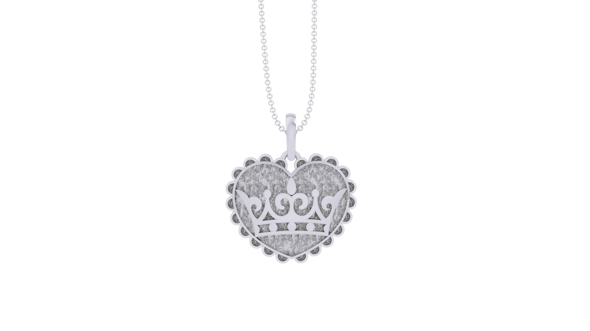 Crown Heart Love Light Weight Kids Pendant Necklace Charms 3dm 3D print model_8