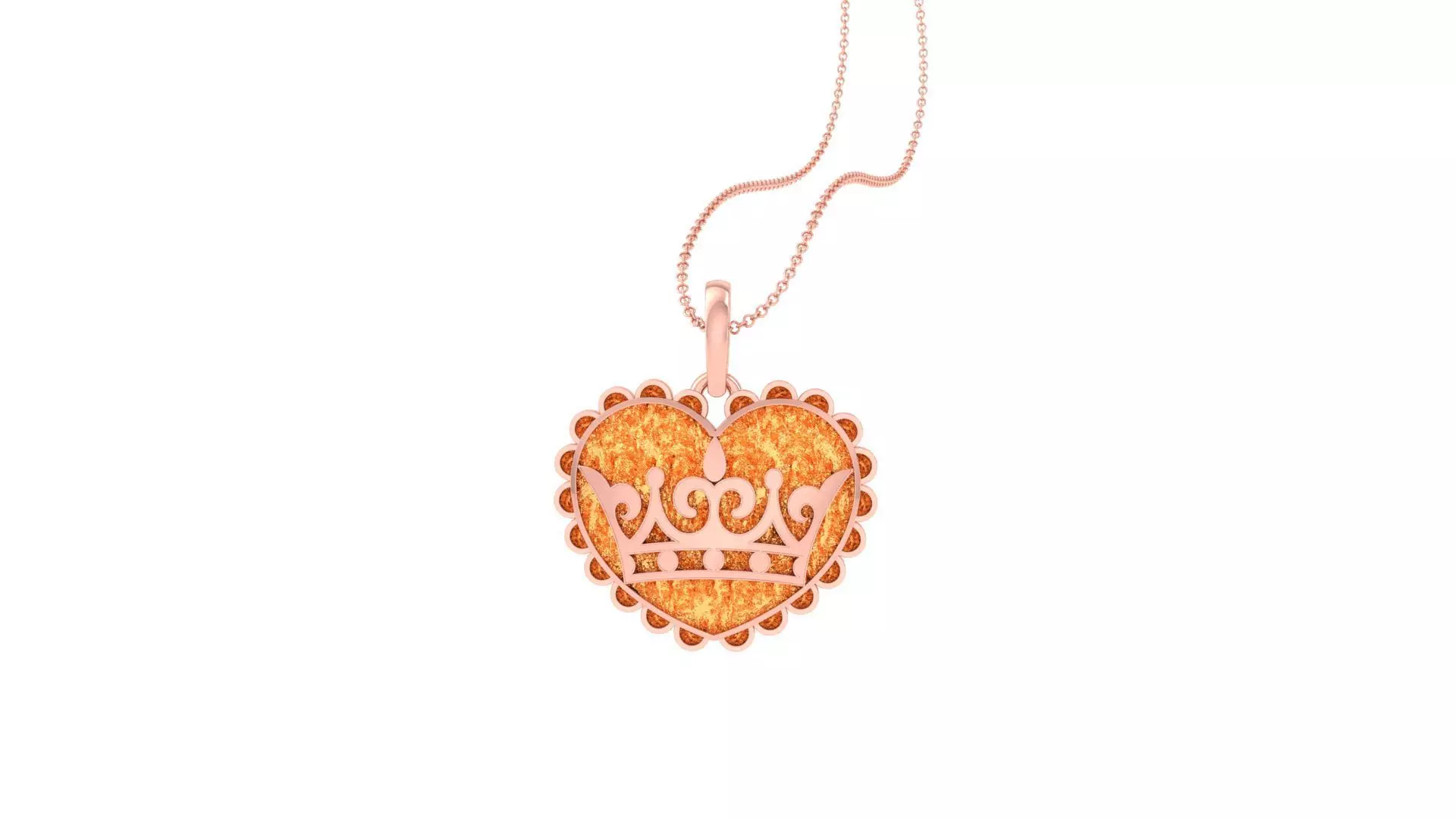 Crown Heart Love Light Weight Kids Pendant Necklace Charms 3dm 3D print model_0