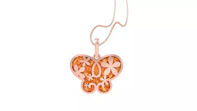 Butterfly Light Weight Kids Pendant Necklace Charms 3dm stl obj  3D print model