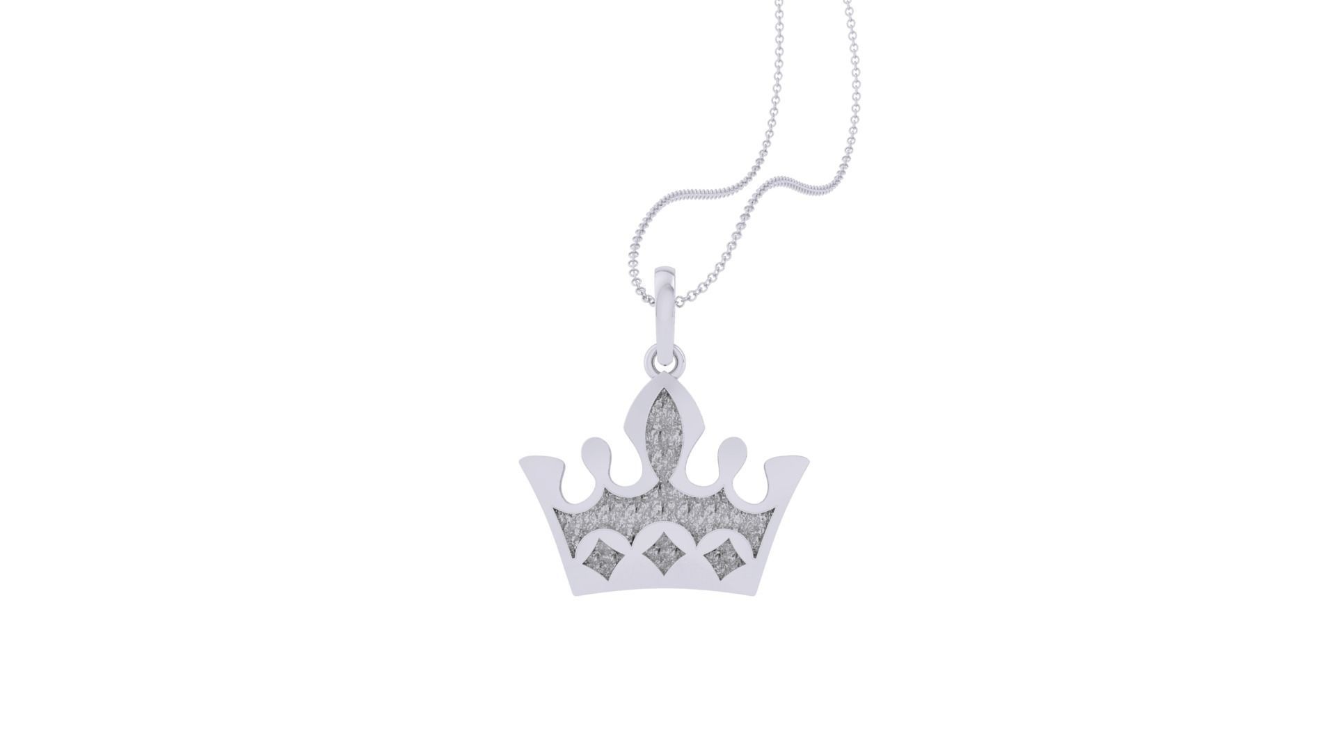 Crown Light Weight Kids Pendant Necklace Charms 3dm stl obj gltf 3D print model_5