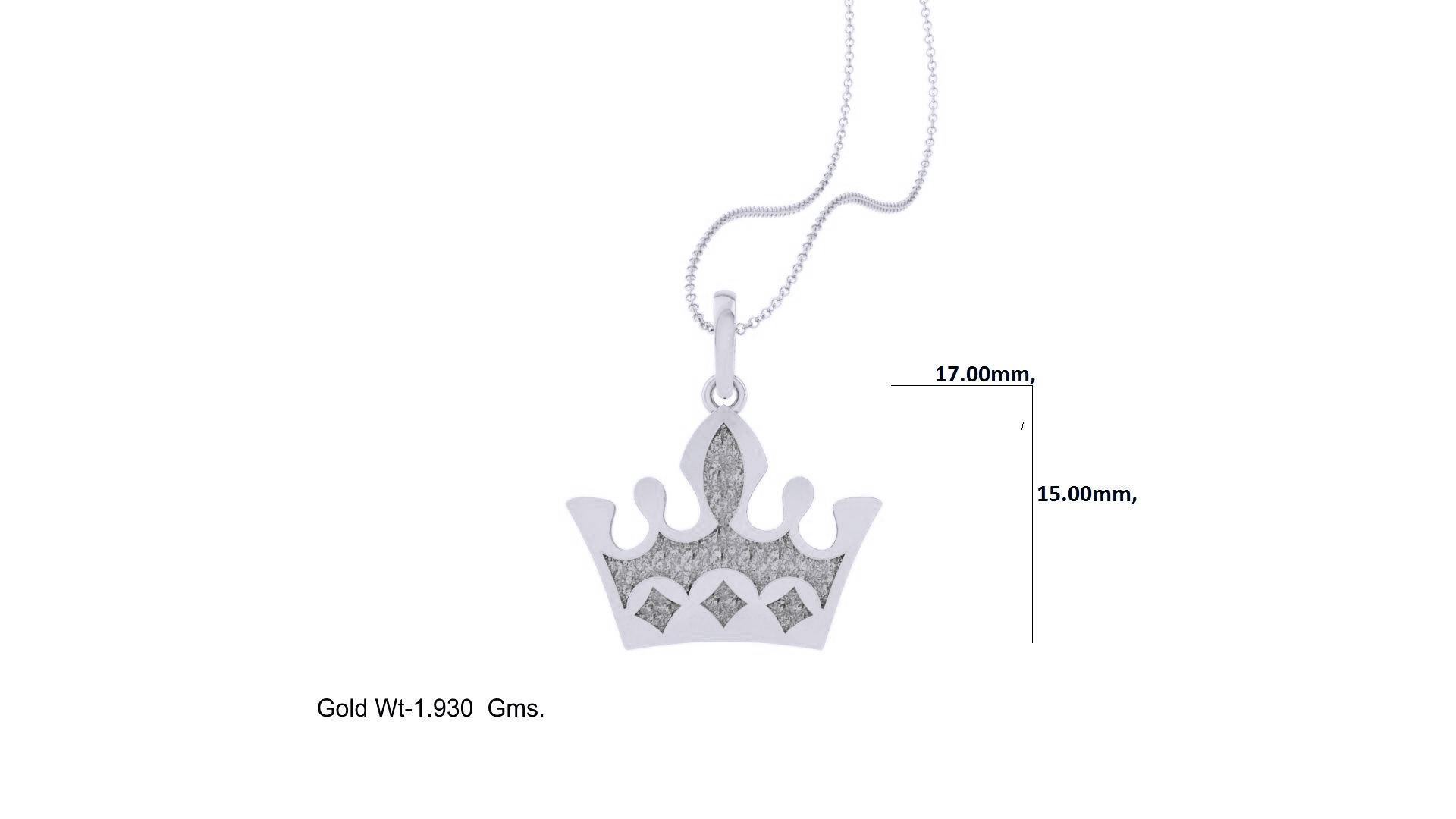 Crown Light Weight Kids Pendant Necklace Charms 3dm stl obj gltf 3D print model_3