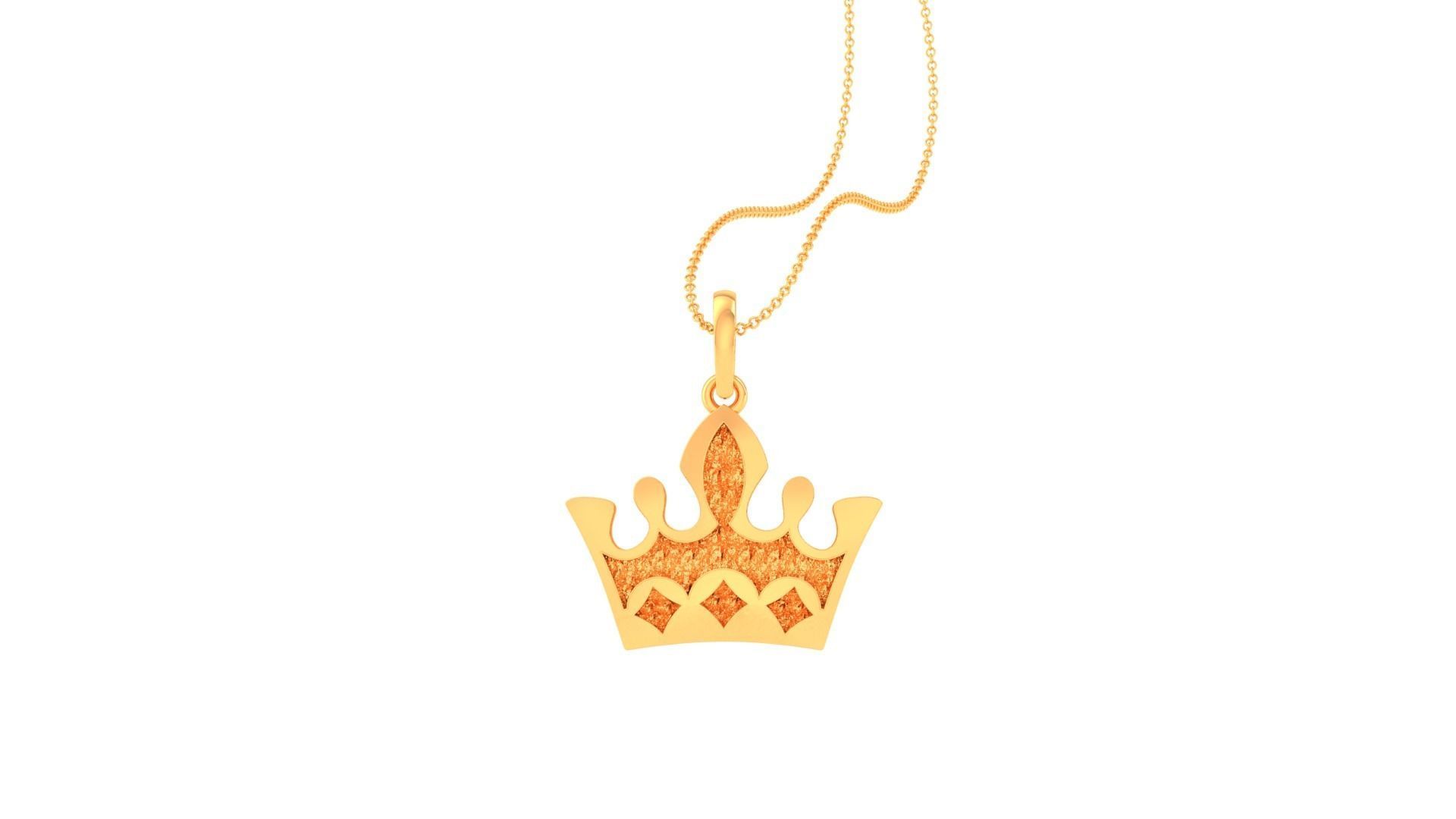 Crown Light Weight Kids Pendant Necklace Charms 3dm stl obj gltf 3D print model_4