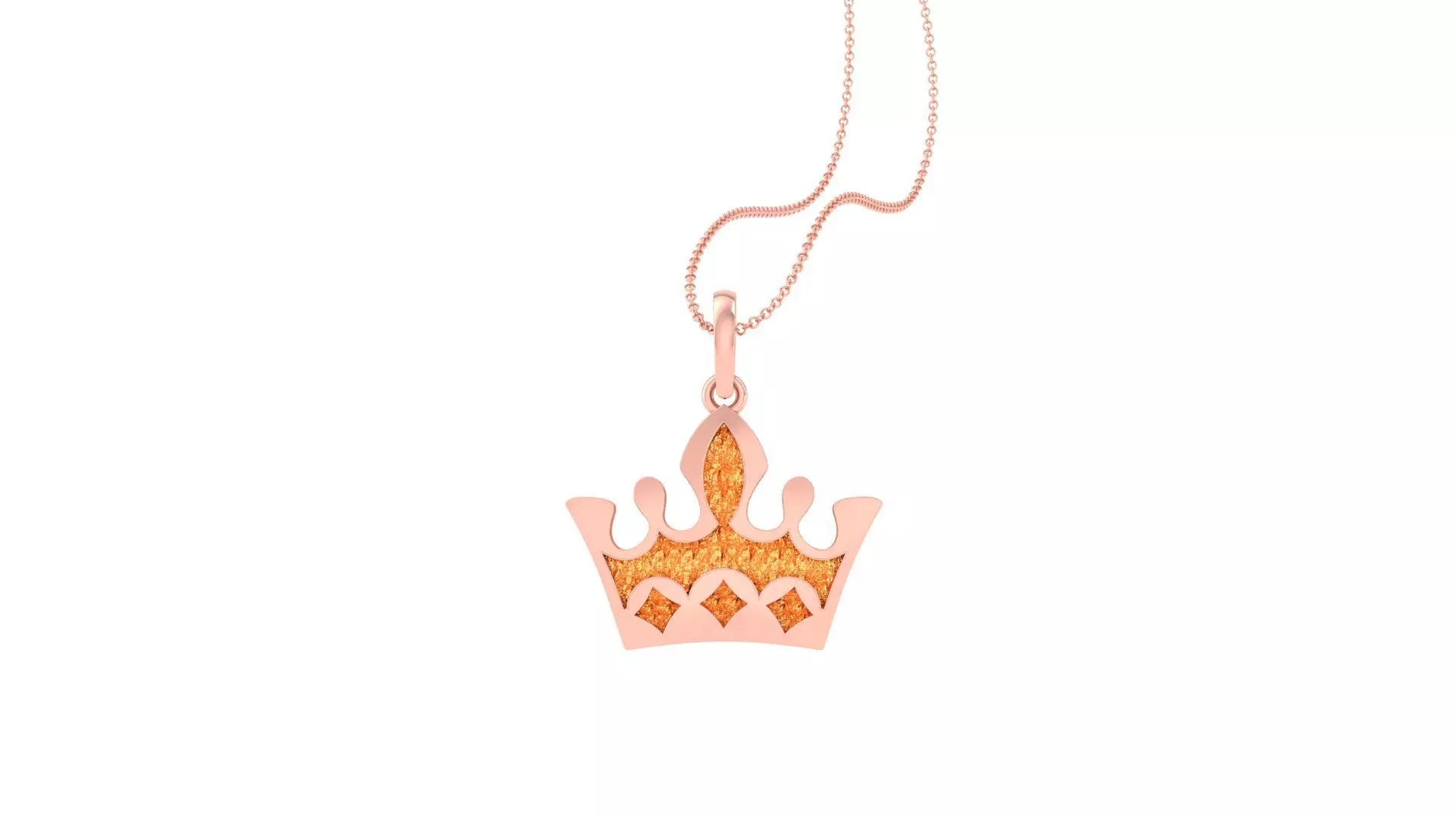 Crown Light Weight Kids Pendant Necklace Charms 3dm stl obj gltf 3D print model_0