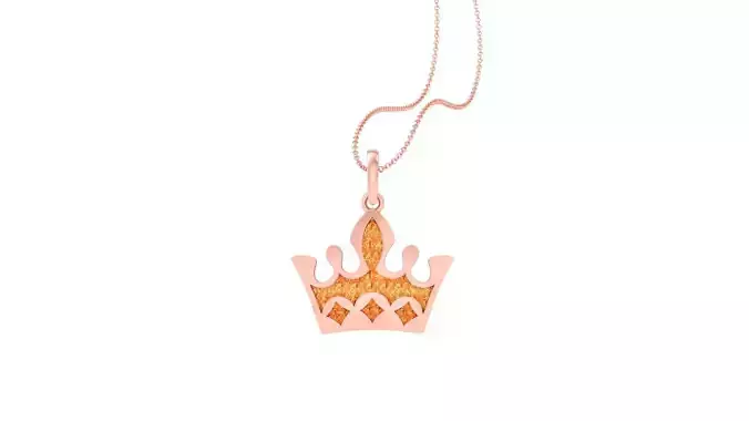 Crown Light Weight Kids Pendant Necklace Charms 3dm stl obj gltf 3D print model
