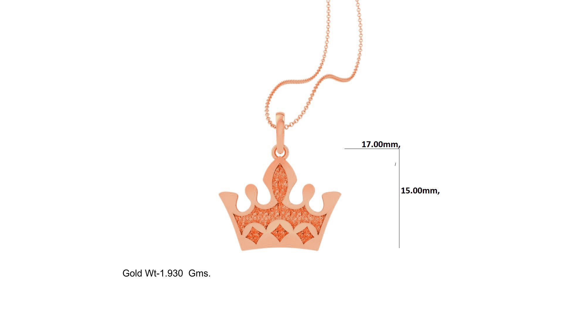 Crown Light Weight Kids Pendant Necklace Charms 3dm stl obj gltf 3D print model_2