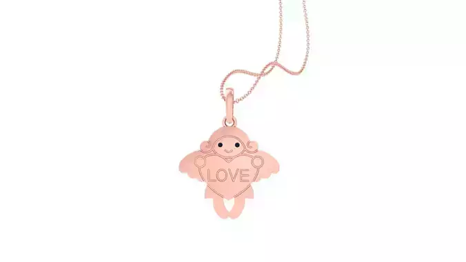 Love Angel Light Weight Kids Pendant Necklace Charms 3dm stl obj