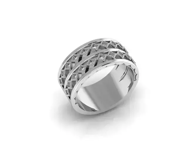 Tapered Polished and Brushed Wedding Band