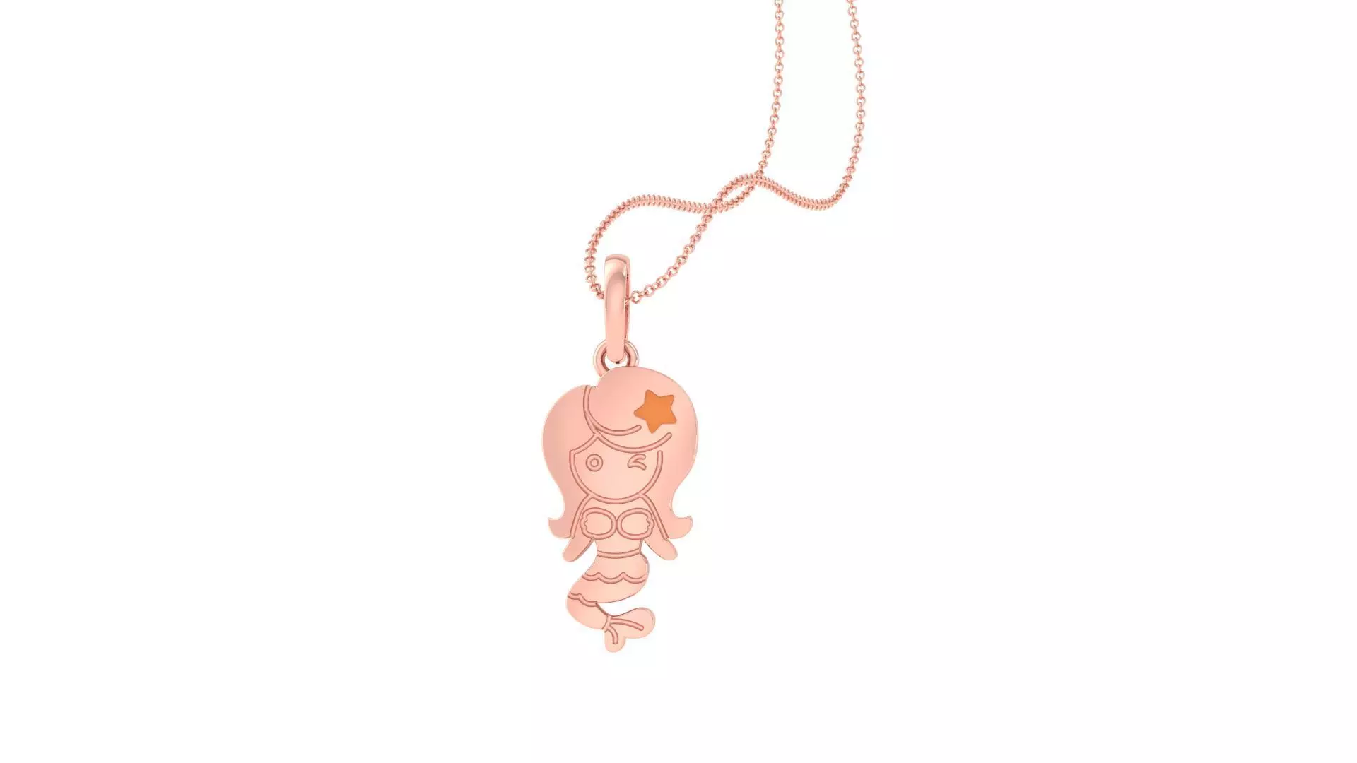 Mermaid Light Weight Kids Pendant Necklace Charms 3dm stl obj 3D print model