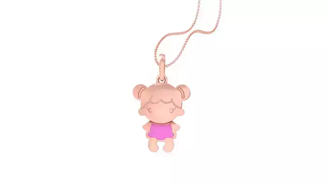 Baby Girl Light Weight Kids Pendant Necklace Charms 3dm stl obj 3D print model