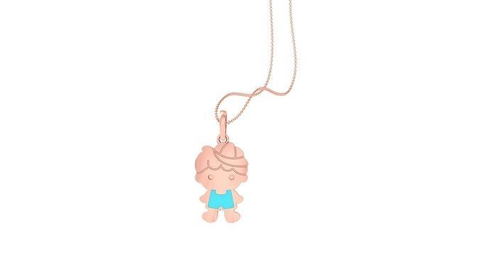 Boy Light Weight Kids Pendant Necklace Charms 3dm stl obj gltf 3D print model