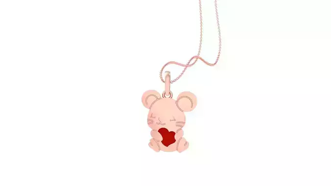 Panda Heart Light Weight Kids Pendant Necklace Charms 3dm stl  3D print model
