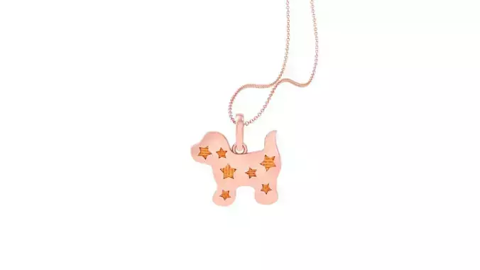 Pet Dog with Stars Light Weight Kids Pendant Necklace Charms 3dm 3D print model