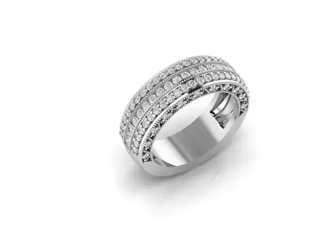 Multi lines setting diamond ring