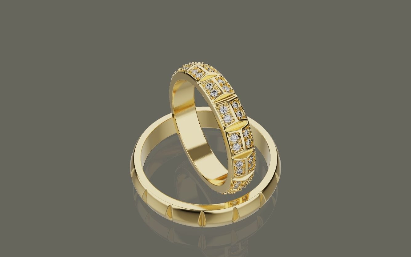 Wedding ring 0081 3D print model_29