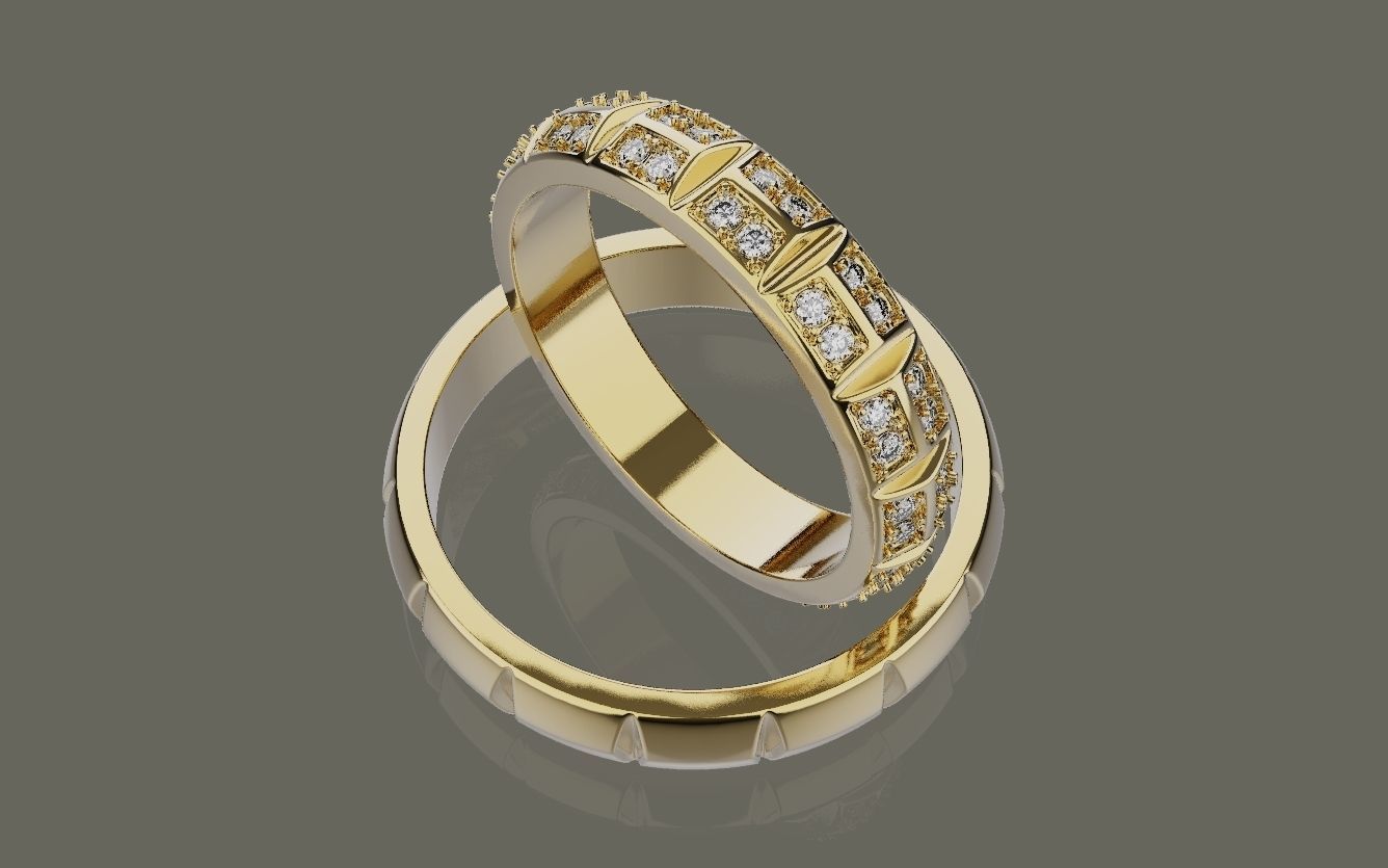 Wedding ring 0081 3D print model_23