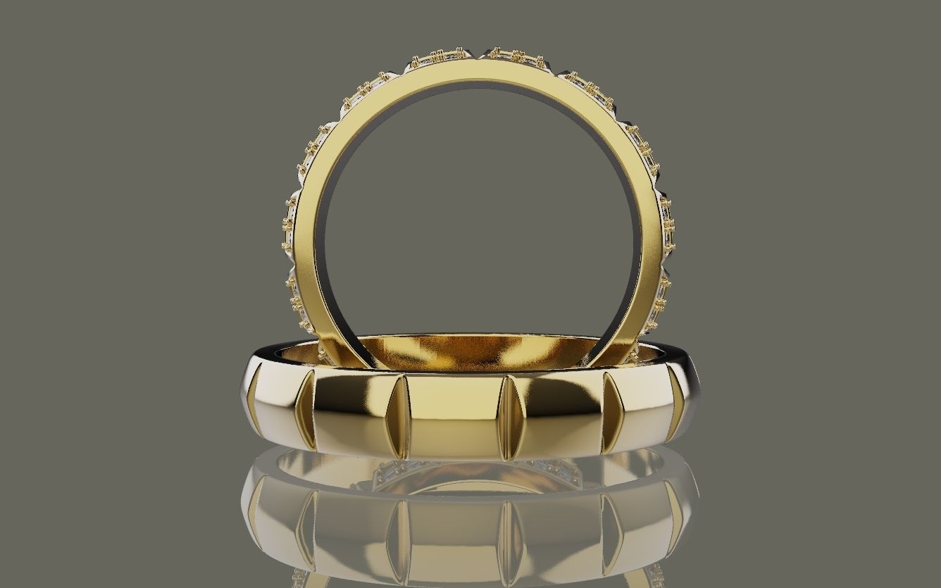 Wedding ring 0081 3D print model_19