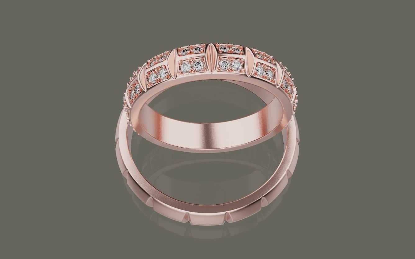 Wedding ring 0081 3D print model_6