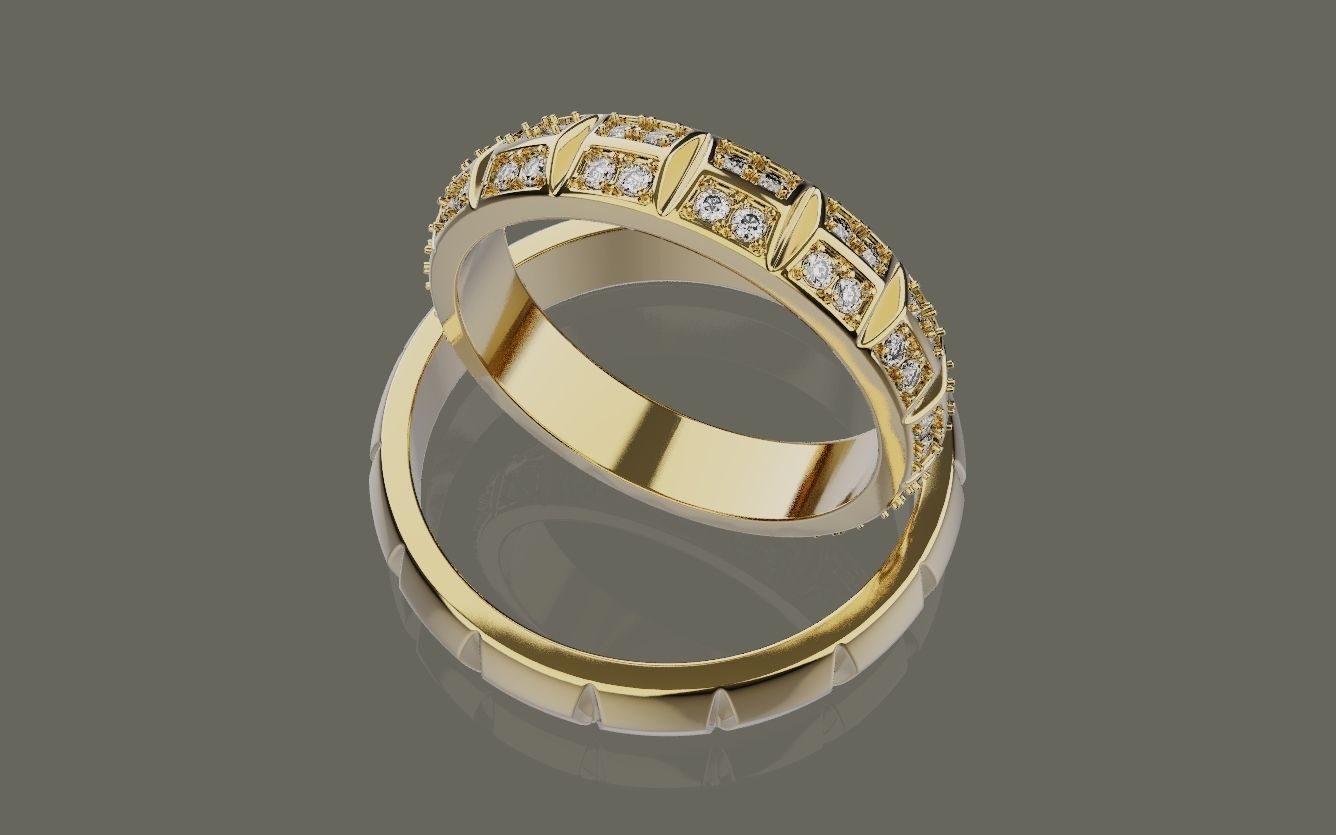 Wedding ring 0081 3D print model_21